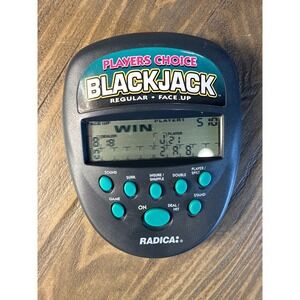 Vintage 1997 Radica Players Choice‎ Blackjack Handheld Game Gray Works